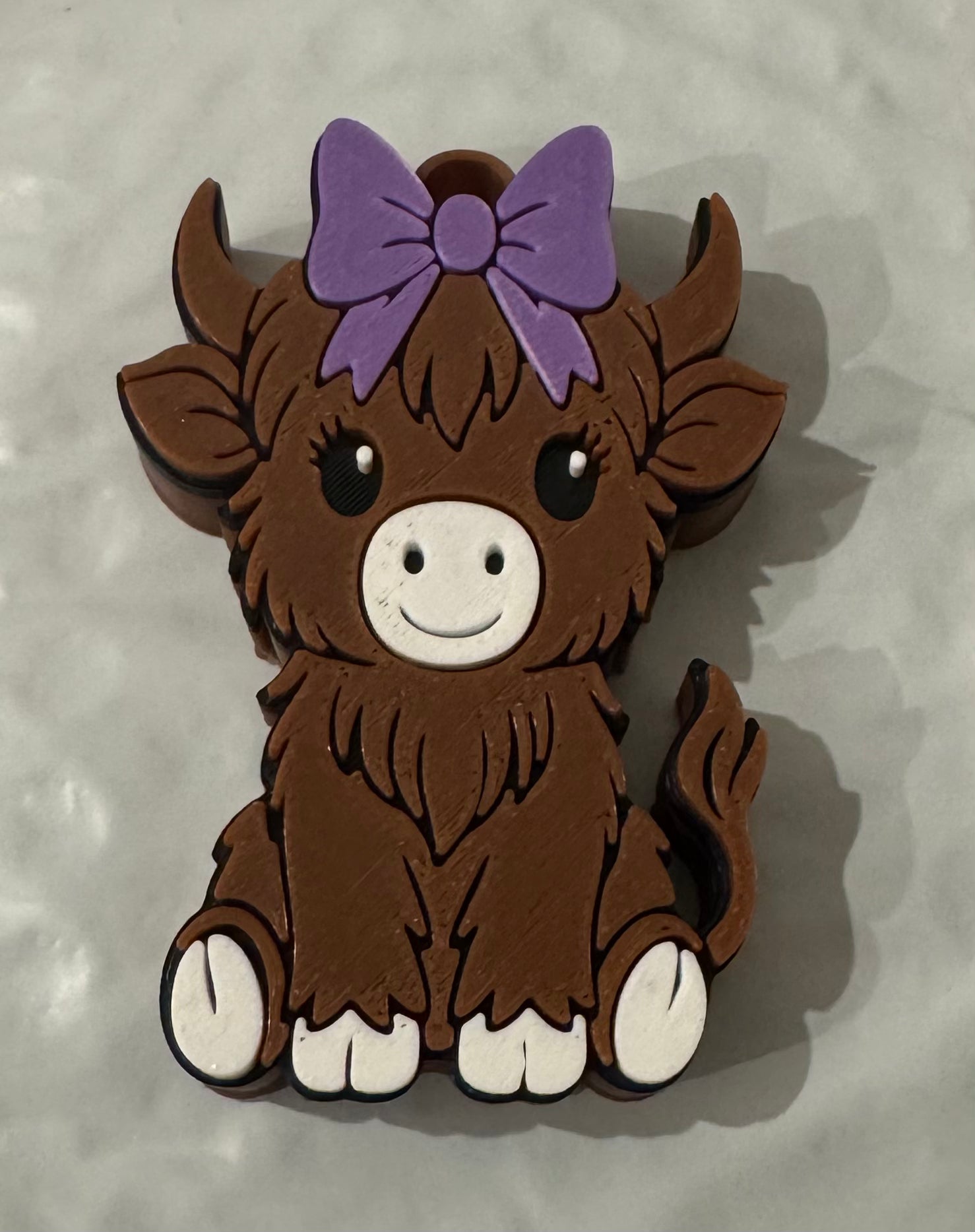 Highland Cow Soda Can Opener w/ Lilac Bow